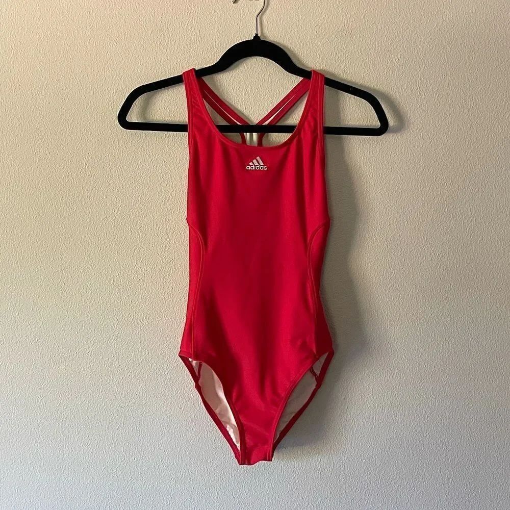 NWOT! Adidas, Red, Racer-Back (with cut-out) One-Piece Swimsuit. Size 34/36.